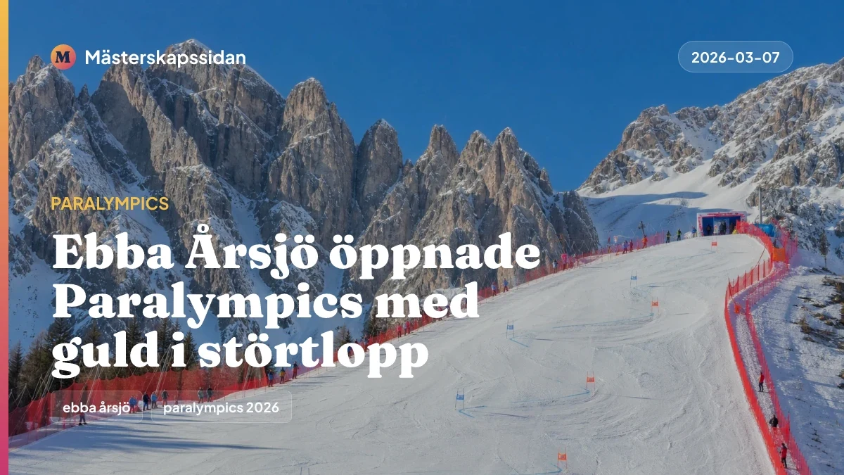 Bildkort för Ebba Årsjö öppnade Paralympics med guld i störtlopp.