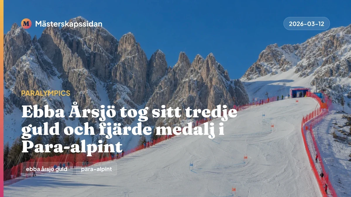 Bildkort för Ebba Årsjö tog sitt tredje guld och fjärde medalj i Para-alpint.