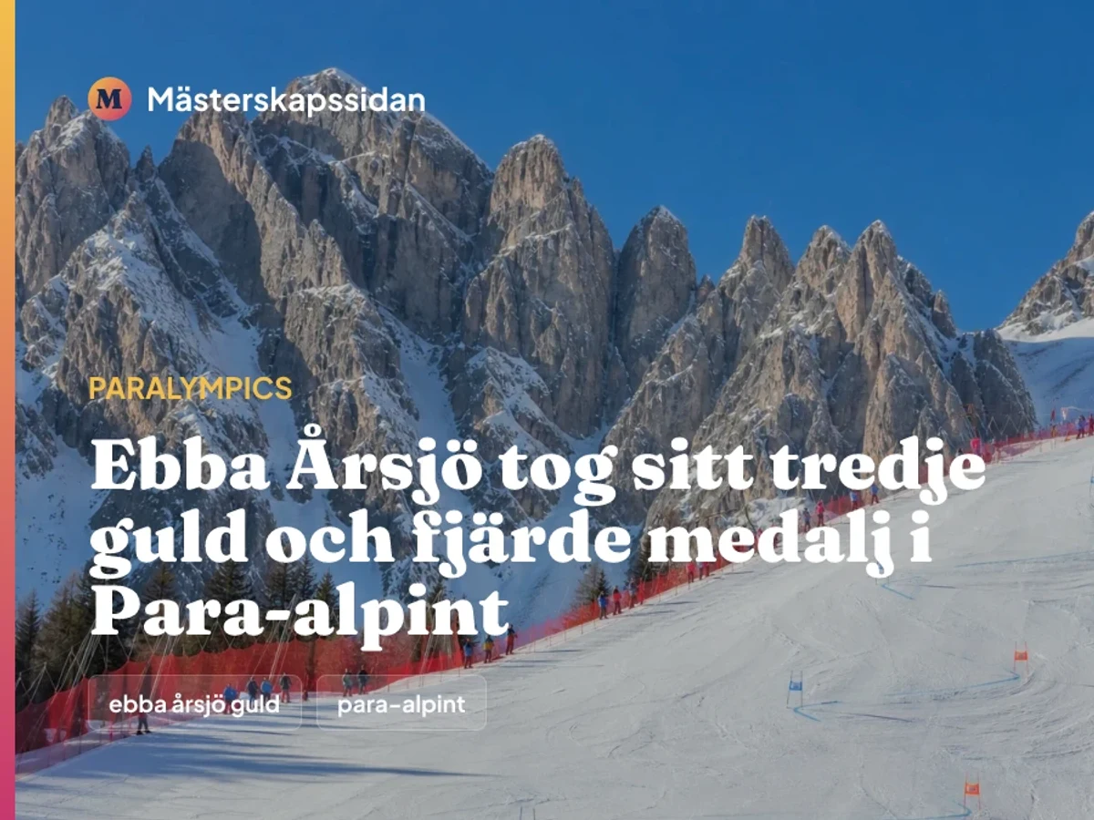 Bildkort för Ebba Årsjö tog sitt tredje guld och fjärde medalj i Para-alpint.