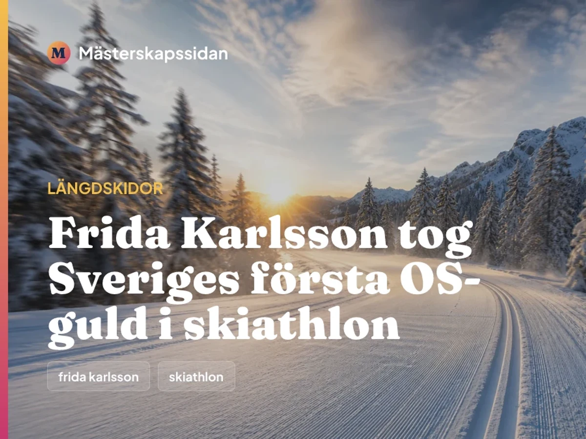 Bildkort för Frida Karlsson tog Sveriges första OS-guld i skiathlon.