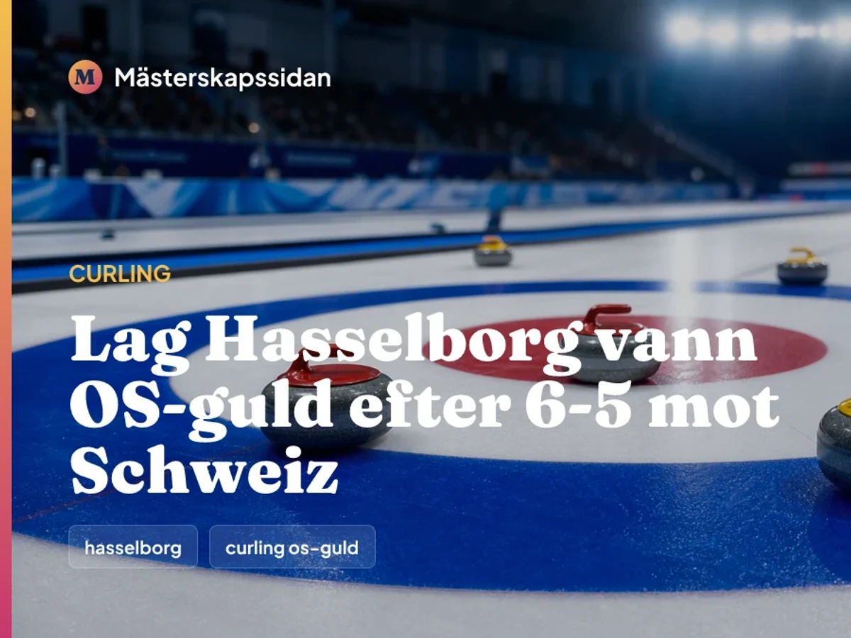 Bildkort för Lag Hasselborg vann OS-guld efter 6-5 mot Schweiz.