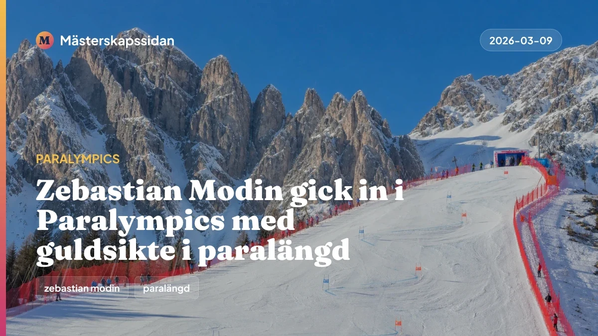 Bildkort för Zebastian Modin gick in i Paralympics med guldsikte i paralängd.