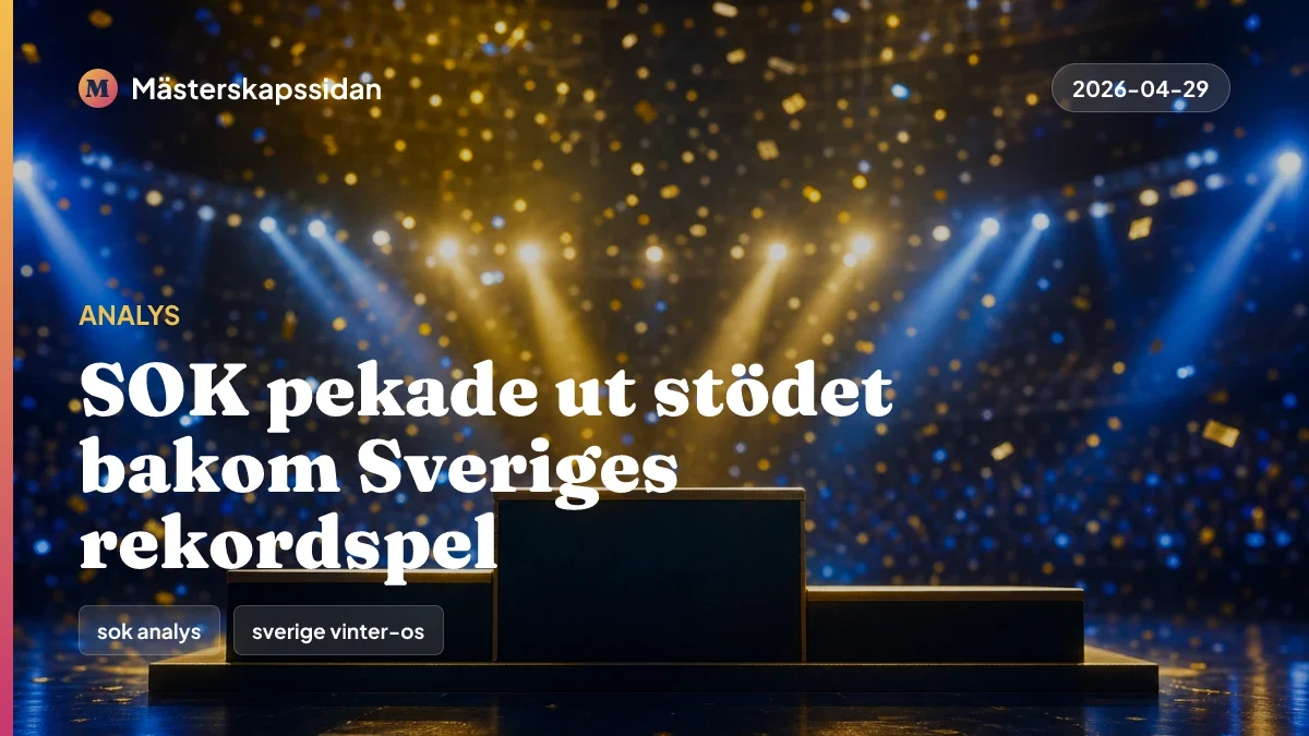 Bildkort för SOK pekade ut stödet bakom Sveriges rekordspel.