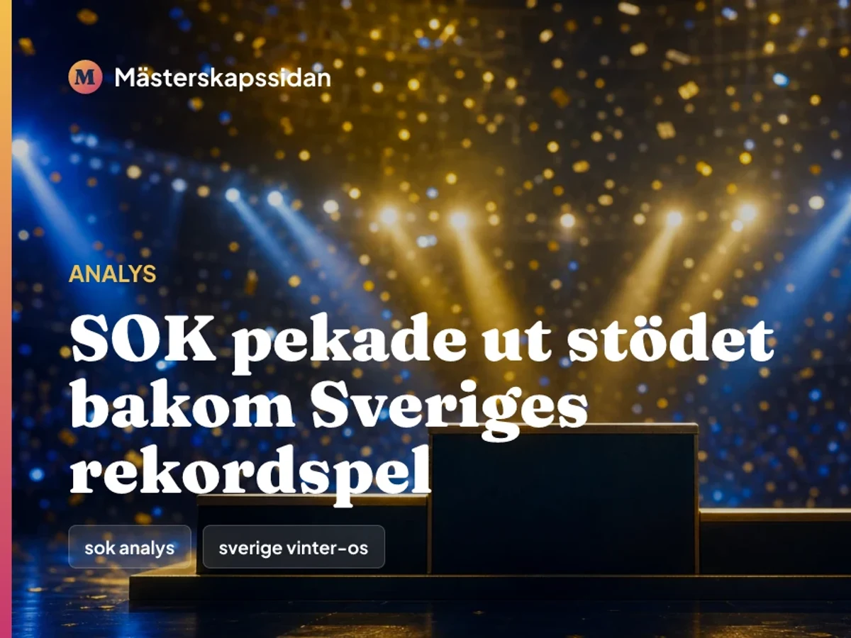 Bildkort för SOK pekade ut stödet bakom Sveriges rekordspel.