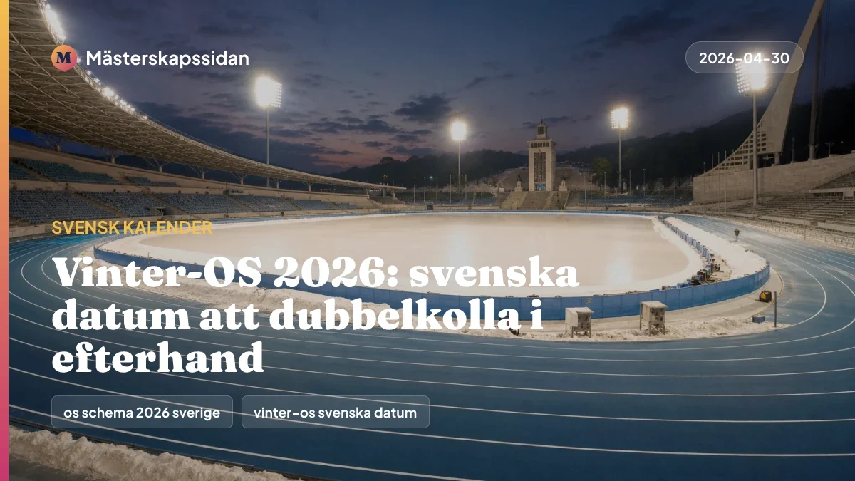 Bildkort för Vinter-OS 2026: svenska datum att dubbelkolla i efterhand.