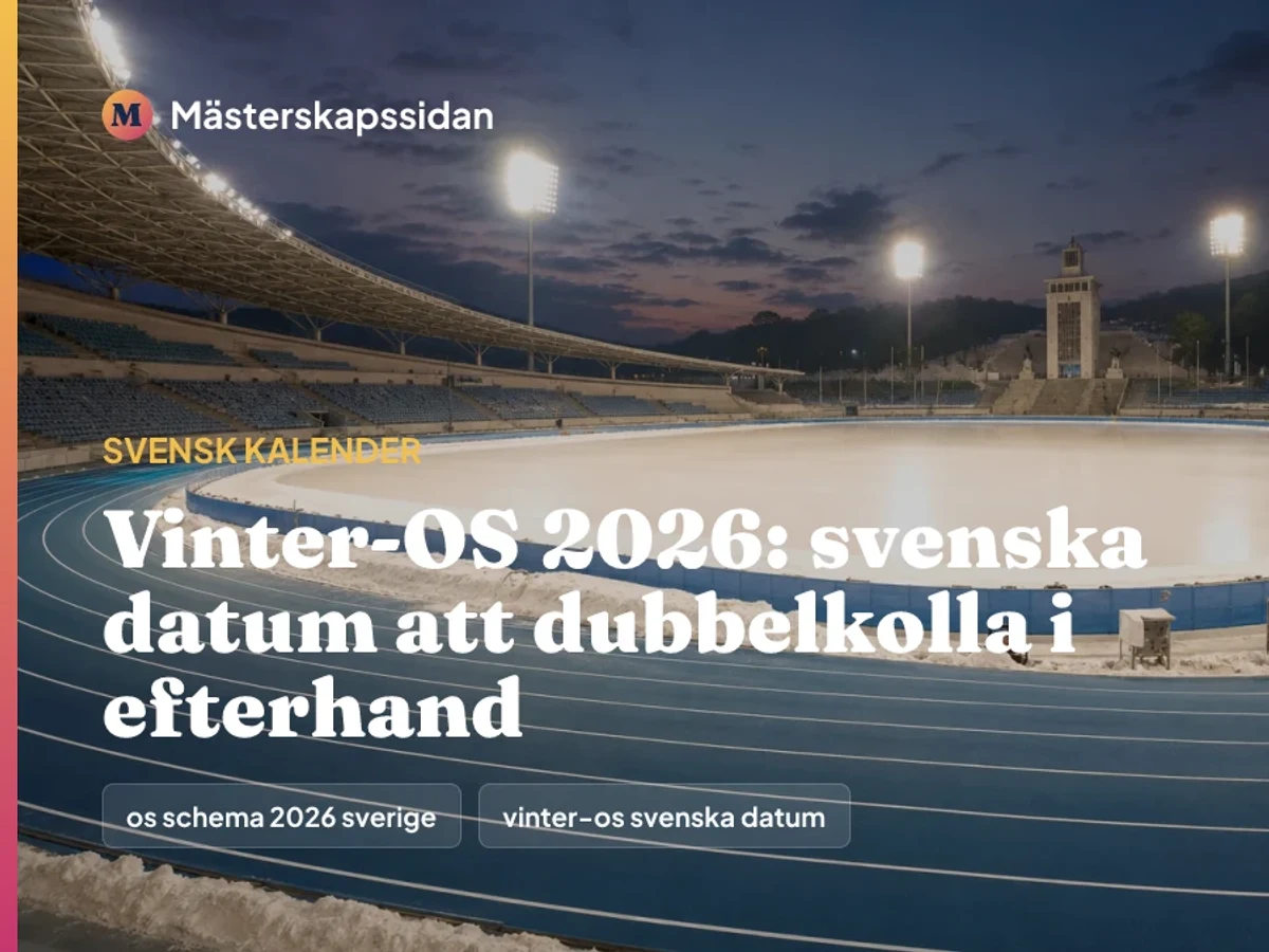 Bildkort för Vinter-OS 2026: svenska datum att dubbelkolla i efterhand.