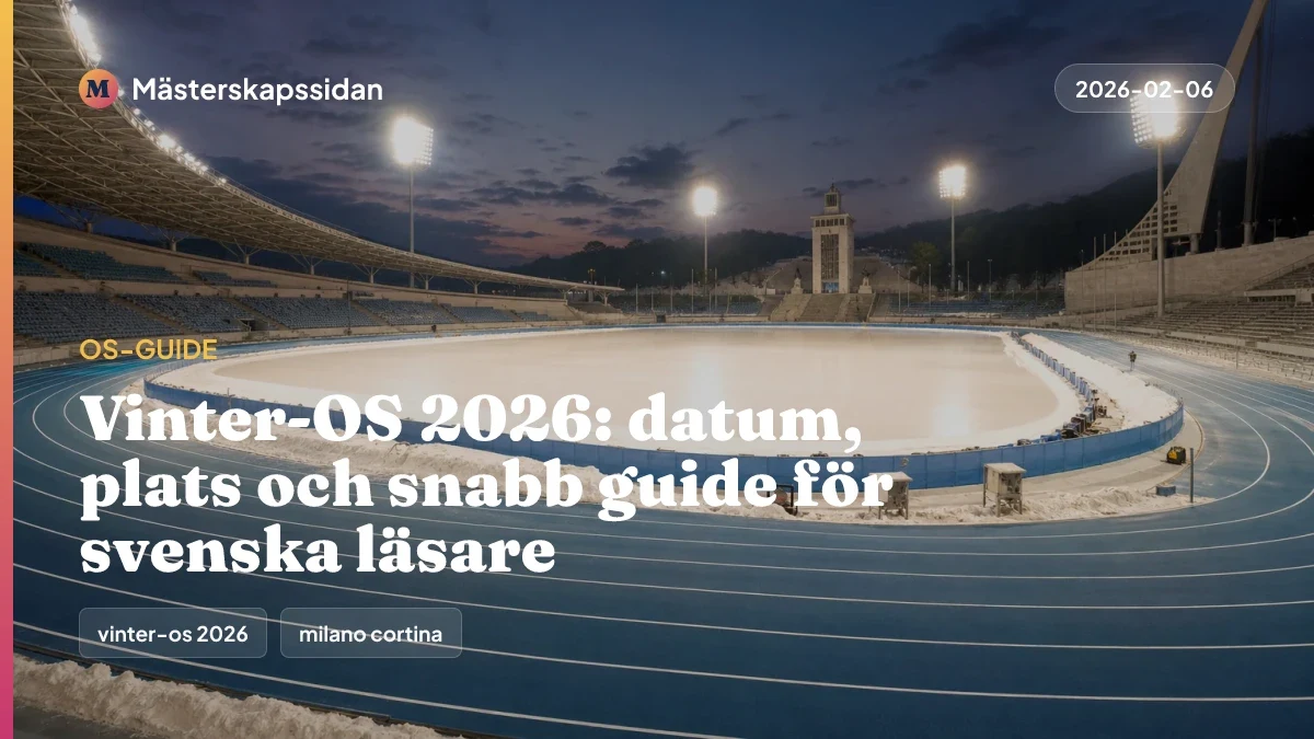 Bildkort för Vinter-OS 2026: datum, plats och snabb guide för svenska läsare.